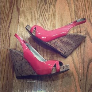 Bright Pink Guess Wedge Sandals